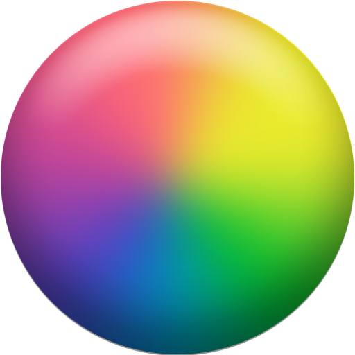 rainbow orb logo blurred